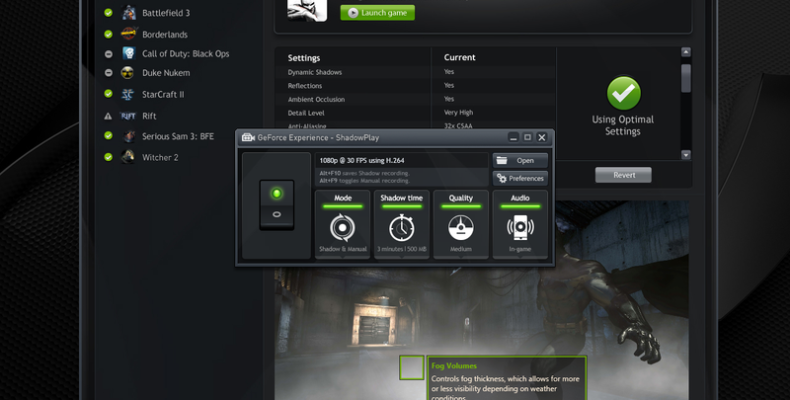 ShadowPlay — технология записи игрового видео от NVIDIA